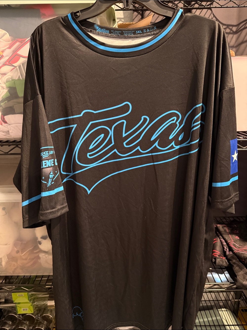 Athlon Apparel Texas Graphic Men’s Shirt - Black with Blue Script